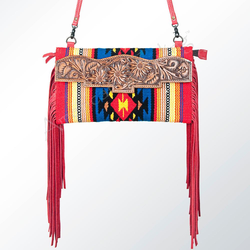 American Darling Hand Tooled Saddle Blanket Genuine Leather