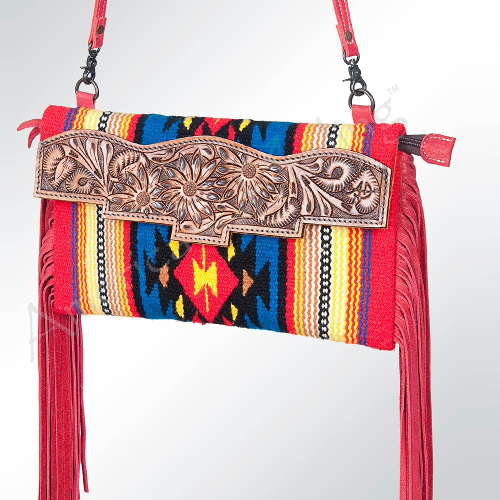 American Darling Hand Tooled Saddle Blanket Genuine Leather