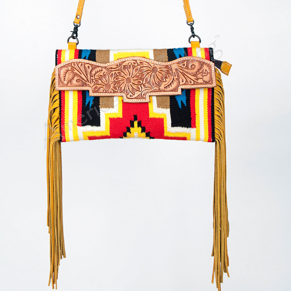 American Darling Hand Tooled Saddle Blanket Genuine Leather