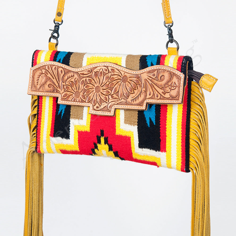 American Darling Hand Tooled Saddle Blanket Genuine Leather