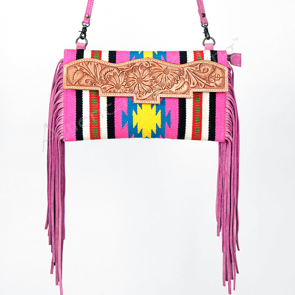 American Darling Hand Tooled Saddle Blanket Genuine Leather