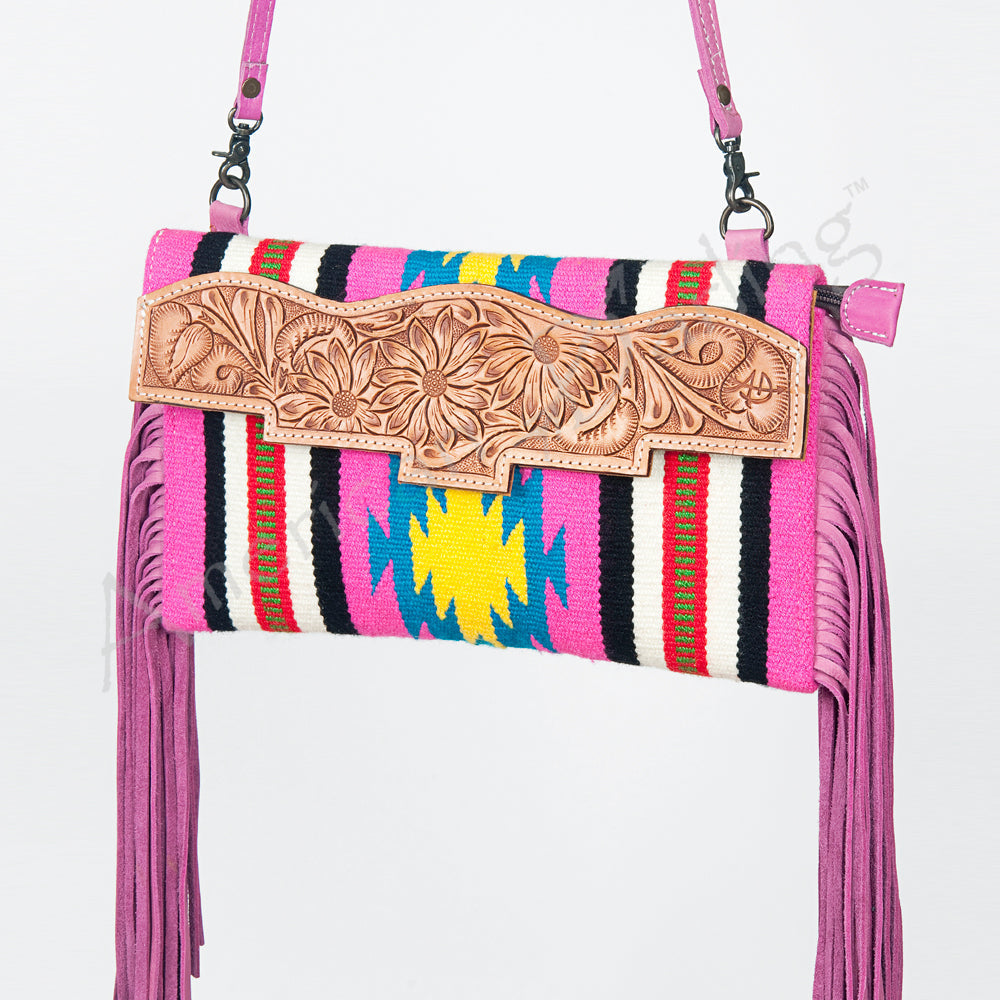 American Darling Hand Tooled Saddle Blanket Genuine Leather