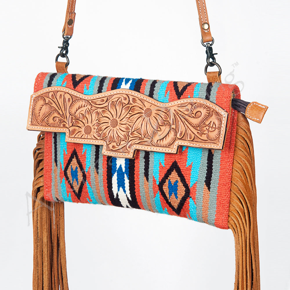 American Darling Hand Tooled Saddle Blanket Genuine Leather