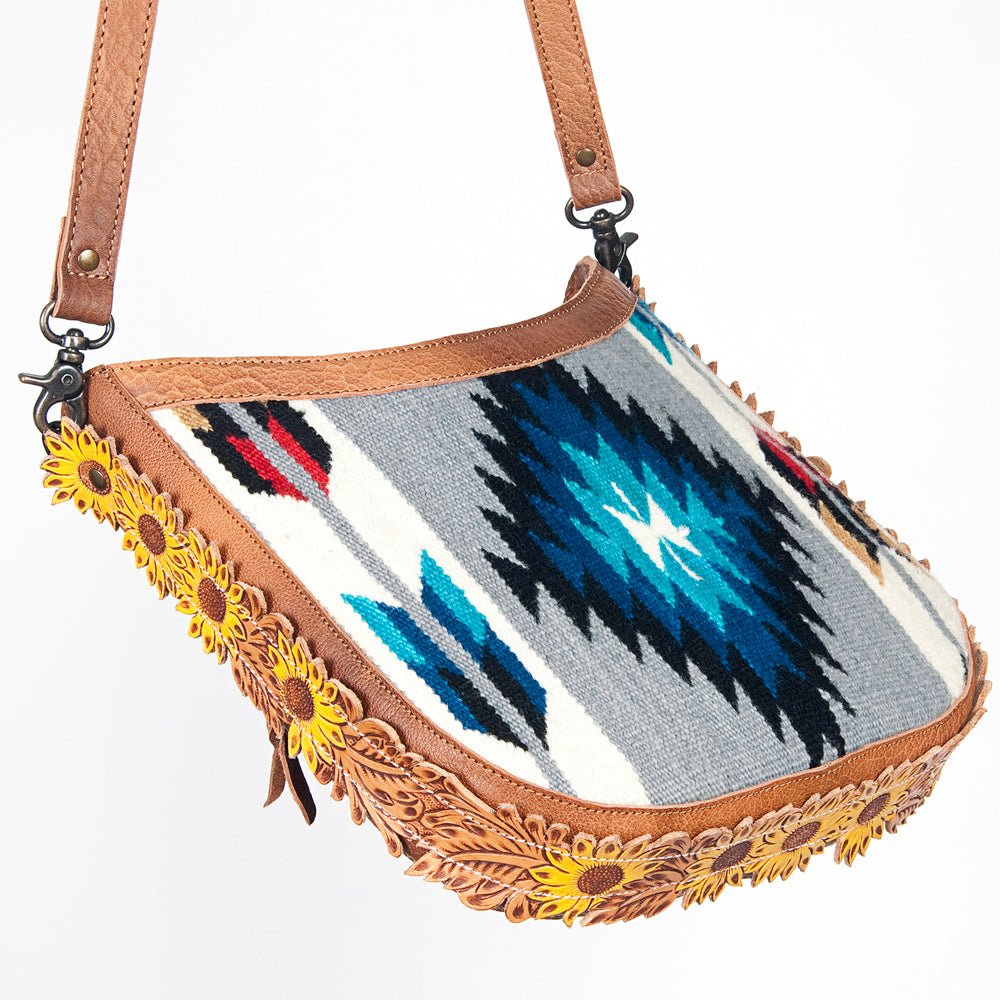 American Darling Hand Tooled Saddle Blanket Genuine Leather