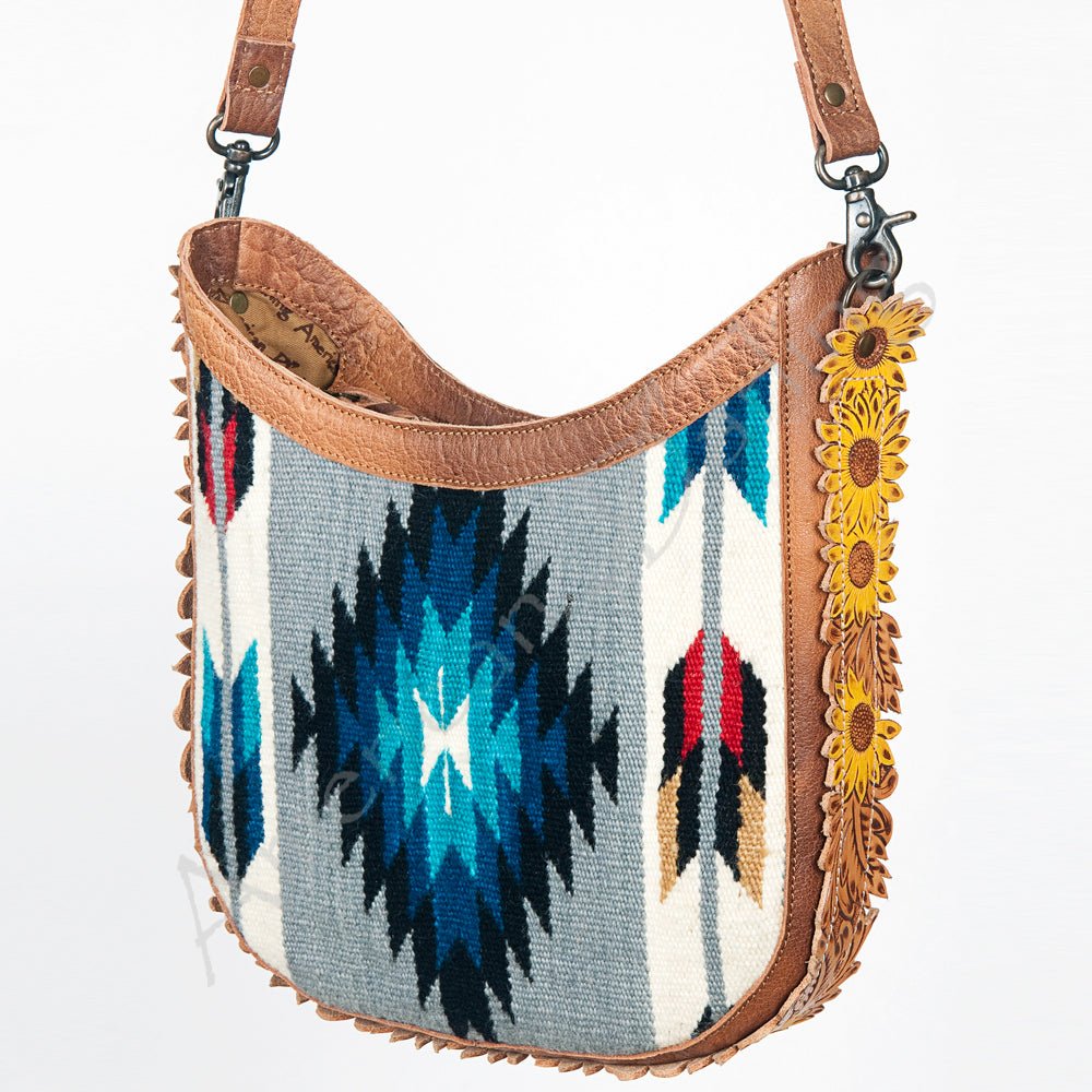 American Darling Hand Tooled Saddle Blanket Genuine Leather
