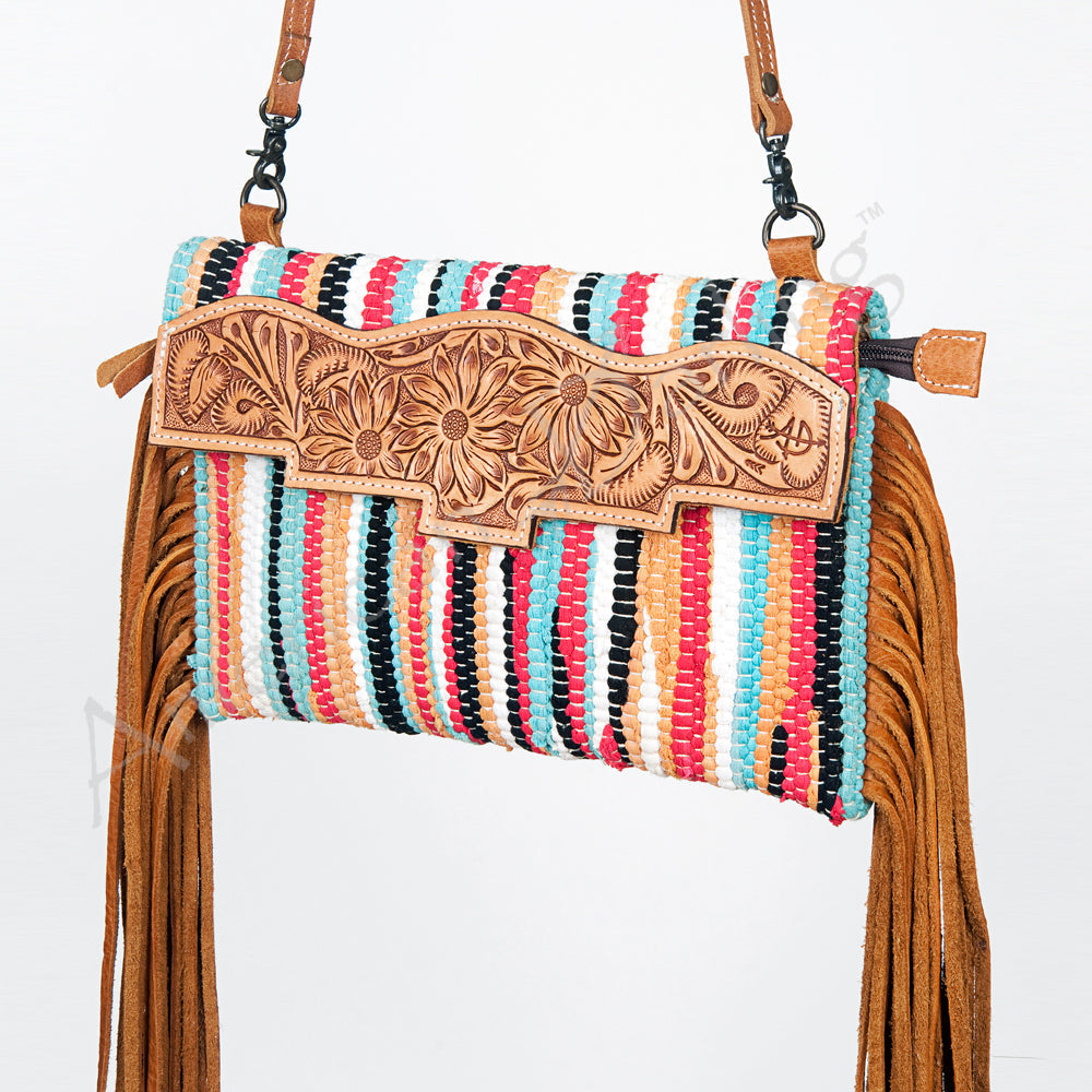 American Darling Hand Tooled Saddle Blanket Genuine Leather