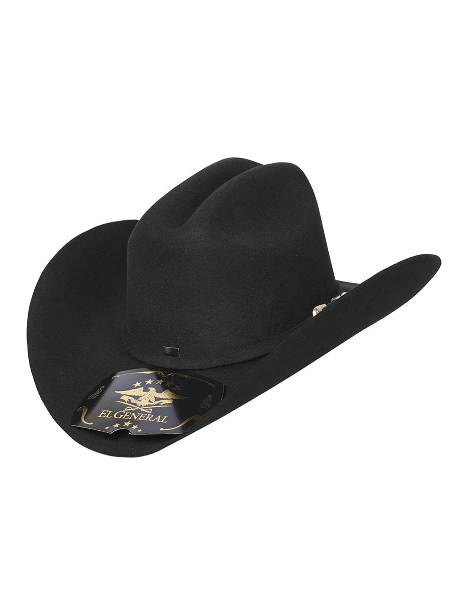El General 50X Premium Wool Cowboy Hat Made in Mexico- Style "Julion" - Black 121933