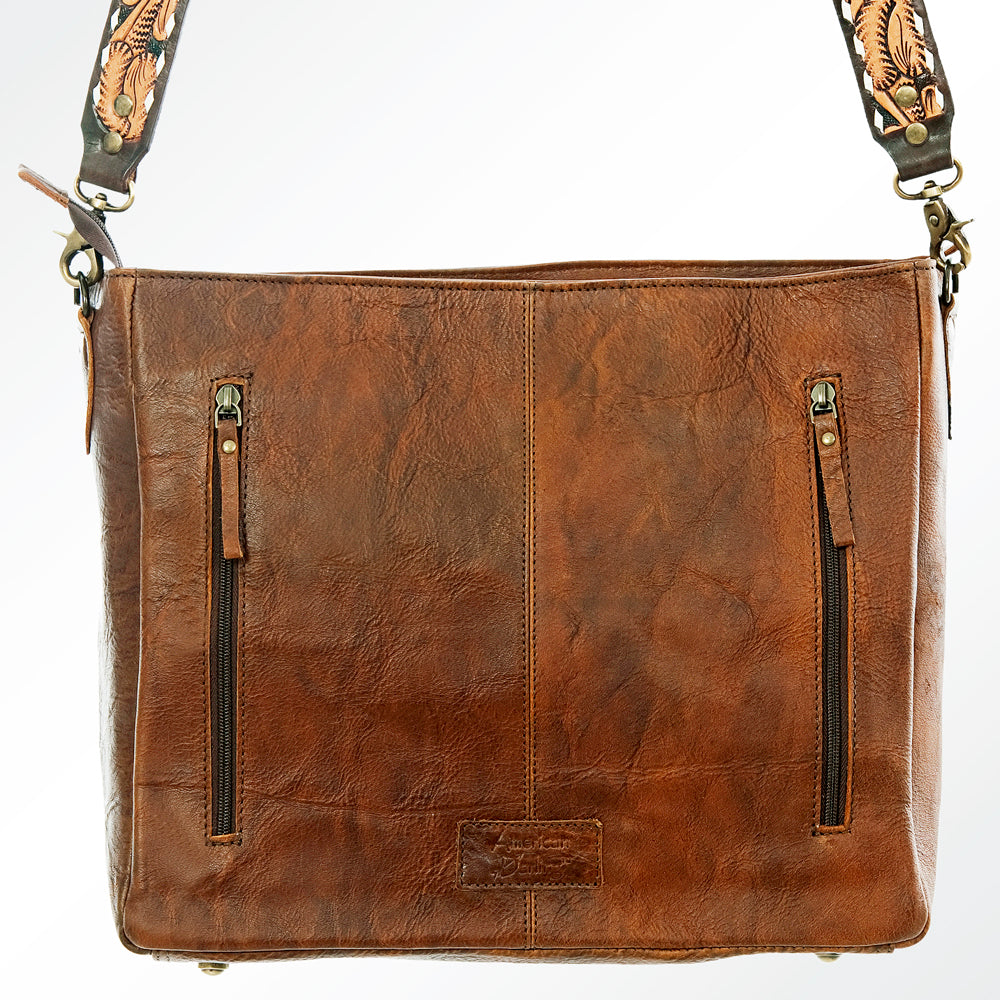 American Darling Hand-Tooled Saddle Blanket Genuine Leather Tote