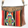 American Darling Hand-Tooled Saddle Blanket Genuine Leather Tote