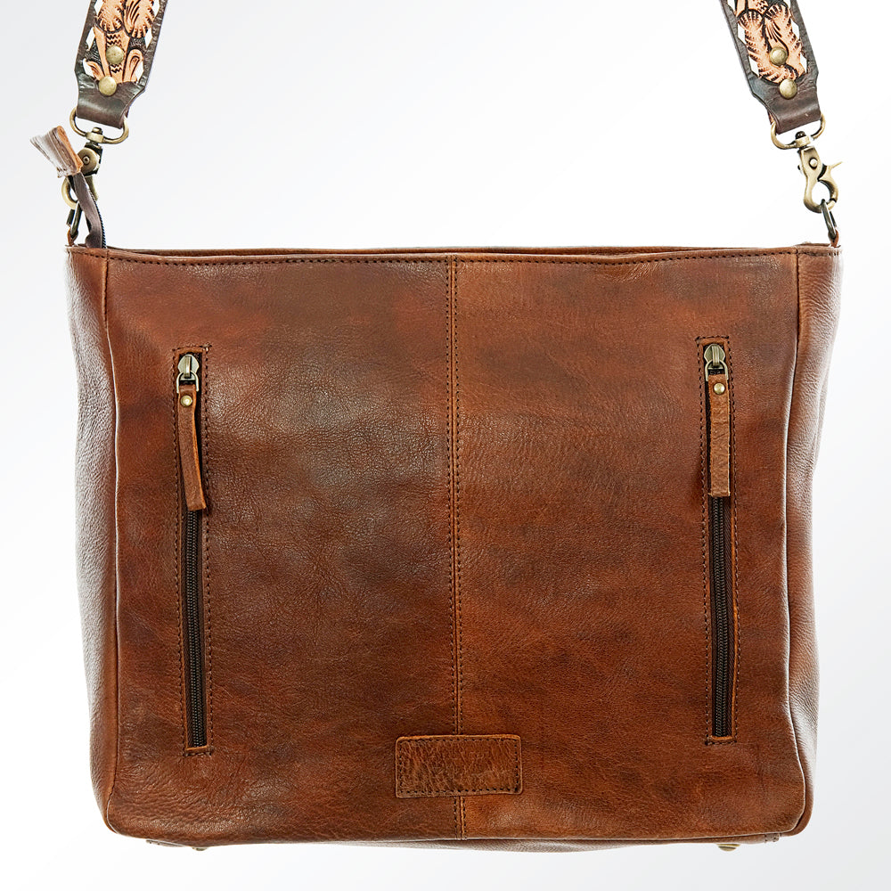 American Darling Hand-Tooled Saddle Blanket Genuine Leather Tote