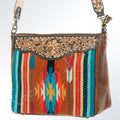 American Darling Hand-Tooled Saddle Blanket Genuine Leather Tote
