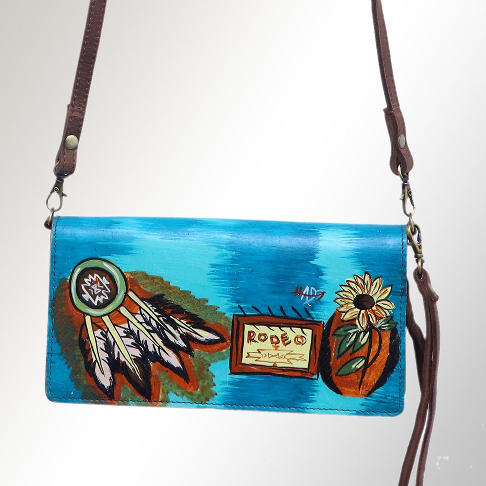 American Darling Organiser Hair-On Hand Tooled Genuine Leather