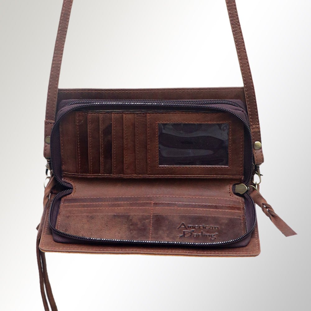 American Darling Organiser Hair-On Hand Tooled Genuine Leather