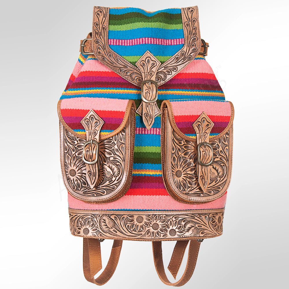American Darling Hand Tooled Saddle Blanket Genuine Leather