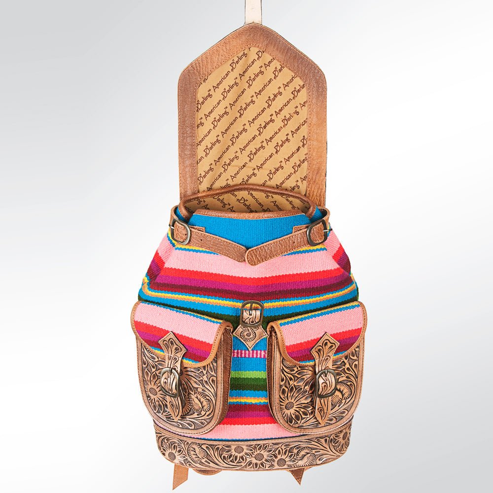 American Darling Hand Tooled Saddle Blanket Genuine Leather