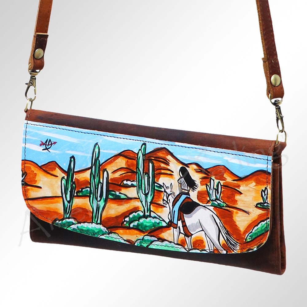 American Darling Wallet Hair on Full Grain Genuine Leather Western Women Bag | Handbag Purse Travel Clutch