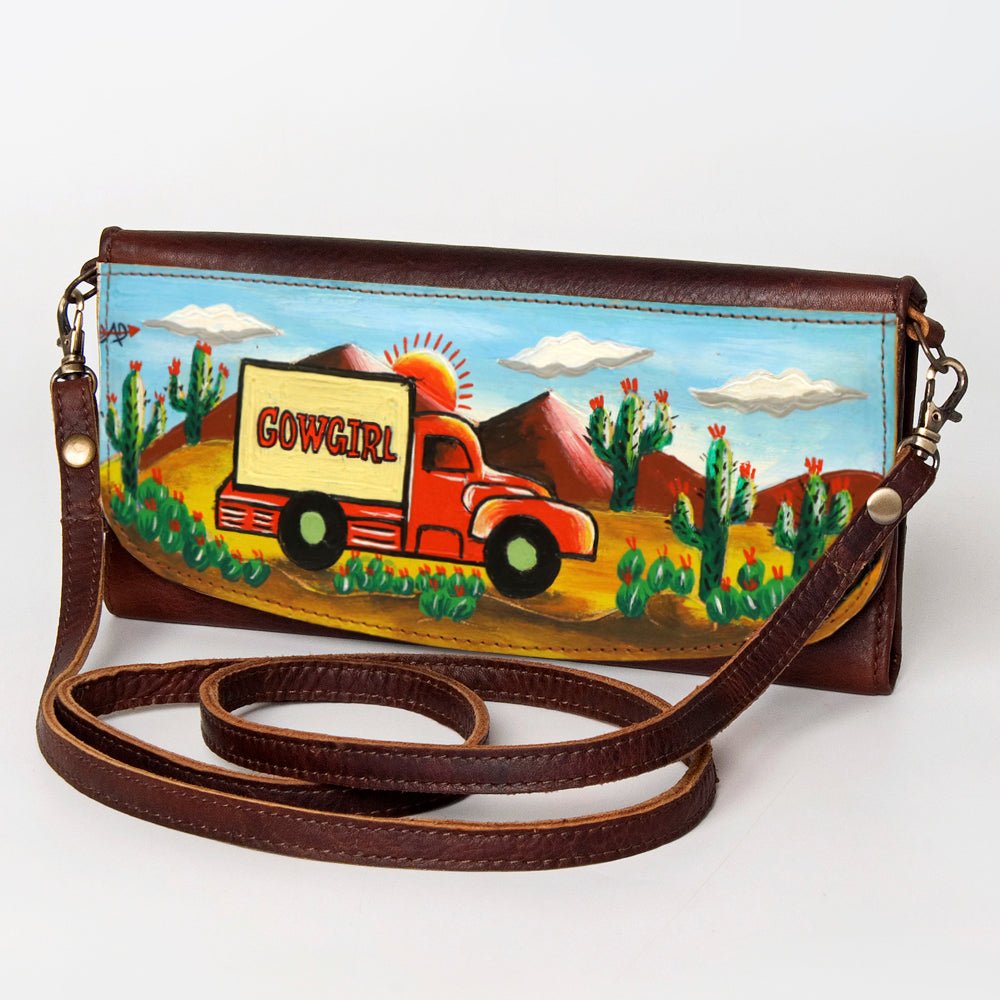 American Darling Wallet Hair on Full Grain Genuine Leather Western Women Bag | Handbag Purse Travel Clutch