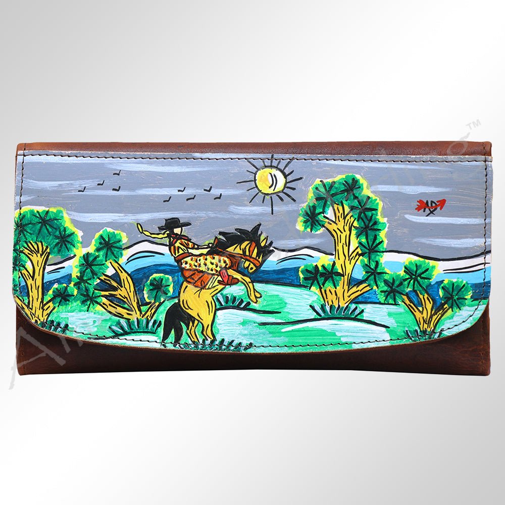 American Darling Wallet Hair on Full Grain Genuine Leather Western Women Bag | Handbag Purse Travel Clutch