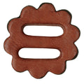 Hilason Slotted Scalloped Leather Rosette Concho Saddle Tack Mahogany 1-1/4"