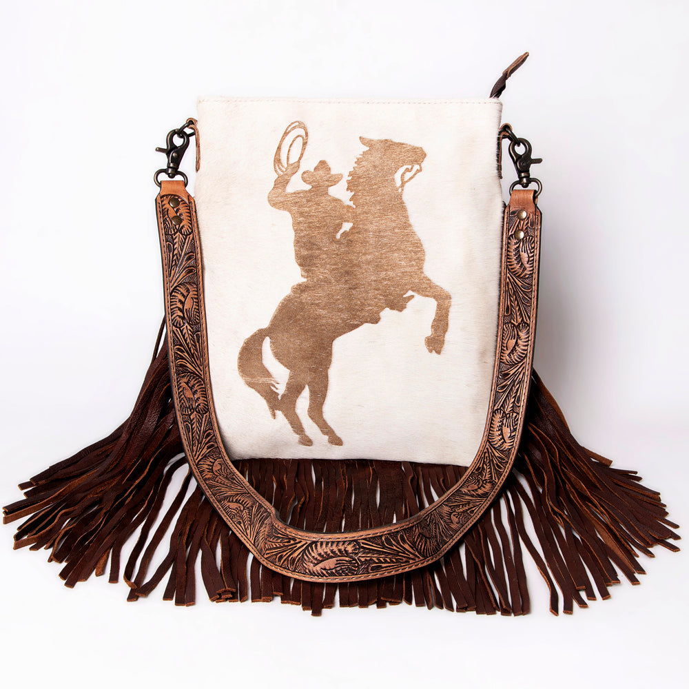 American Darling Hair-On Genuine Leather Large Crossbody Bag