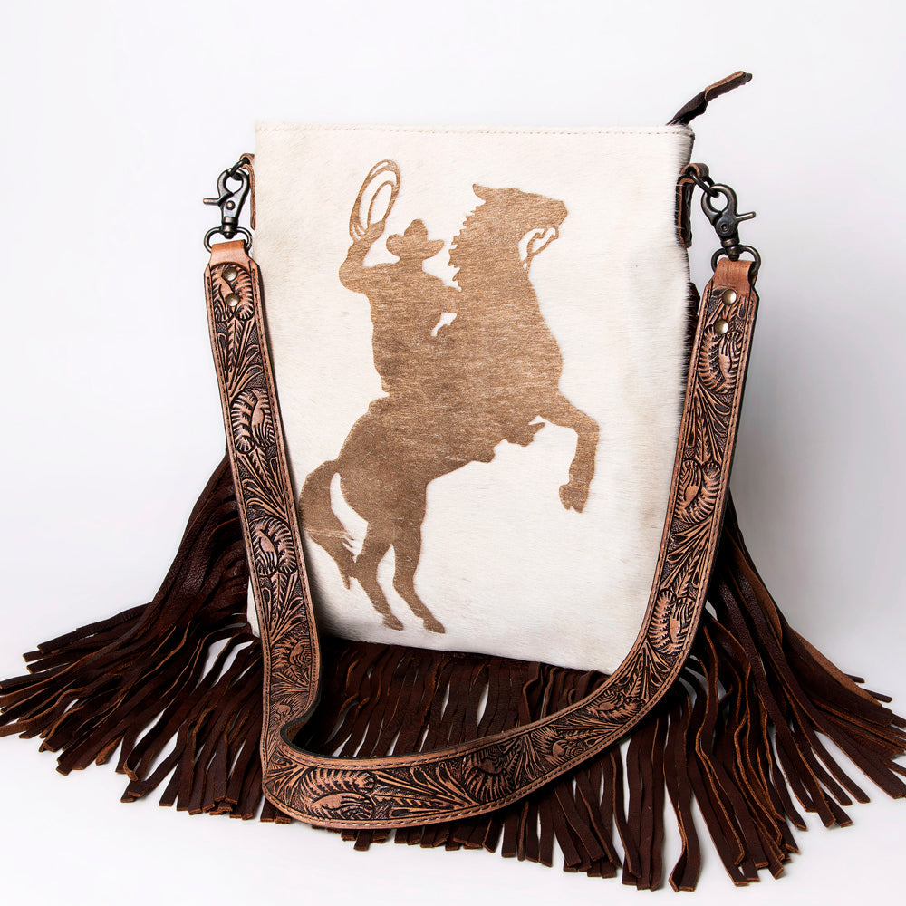 American Darling Hair-On Genuine Leather Large Crossbody Bag