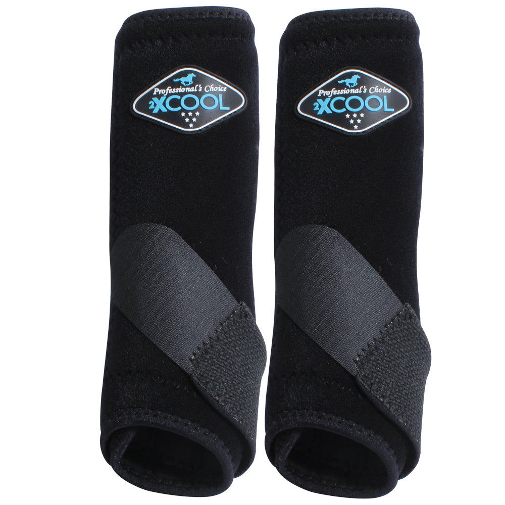 Professional's Choice 2XCool Sports Front Boots, Pair — Black