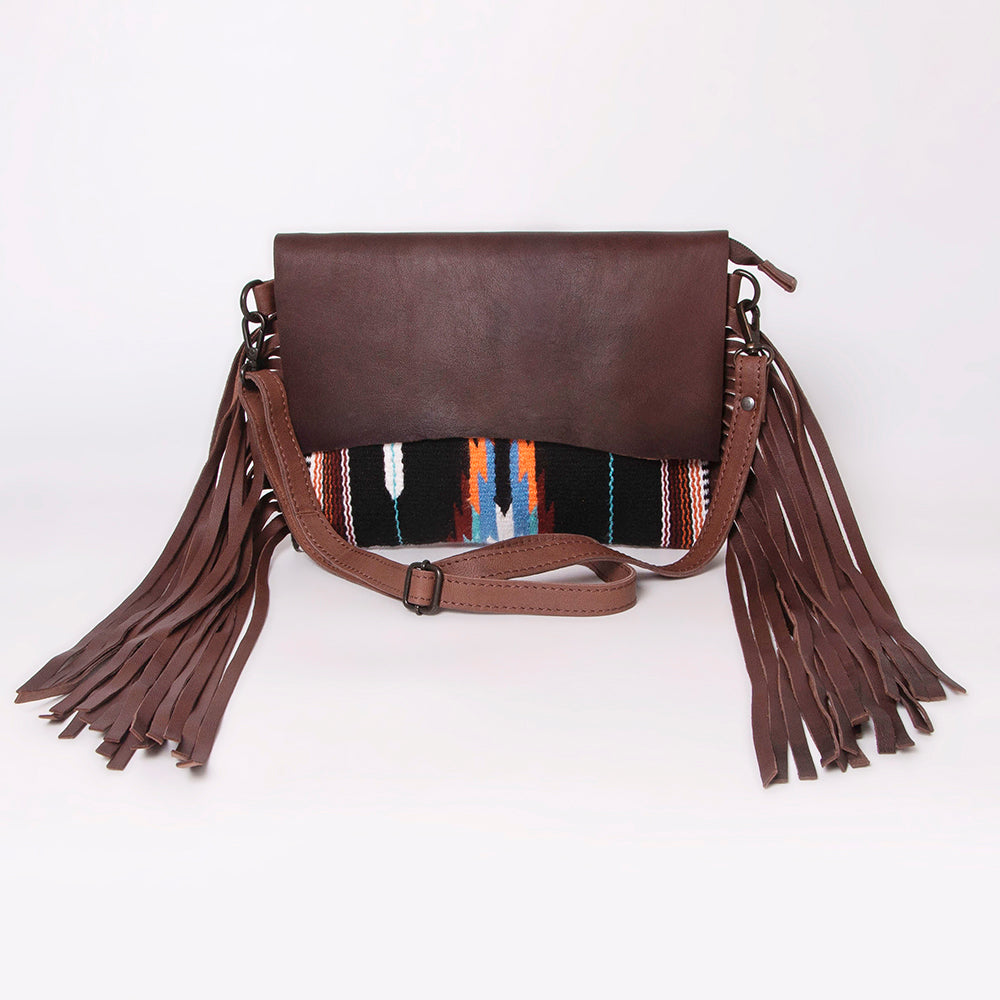 American Darling Signature Crossbody Hand Tooled Saddle Blanket Genuine Leather