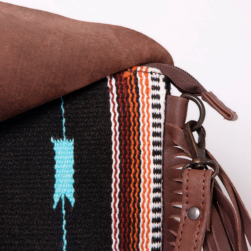 American Darling Signature Crossbody Hand Tooled Saddle Blanket Genuine Leather