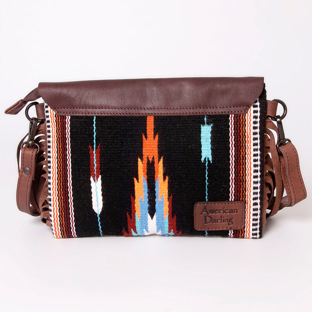 American Darling Signature Crossbody Hand Tooled Saddle Blanket Genuine Leather