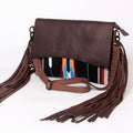 American Darling Signature Crossbody Hand Tooled Saddle Blanket Genuine Leather