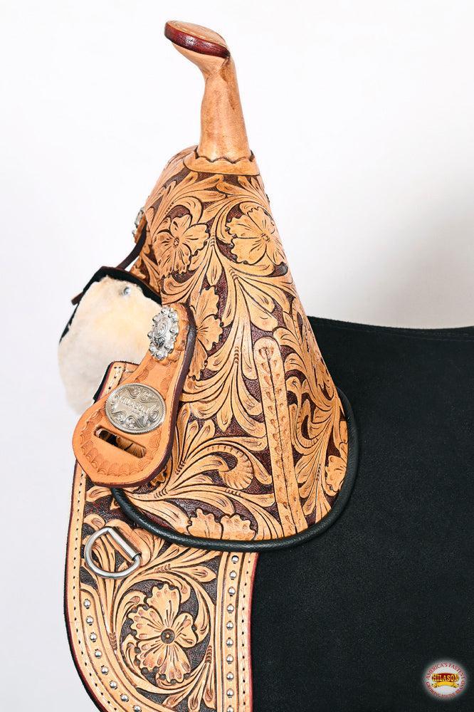 Hilason Treeless Western Barrel & Trail Leather Saddle