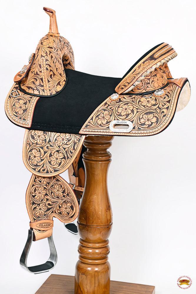 Hilason Treeless Western Barrel & Trail Leather Saddle