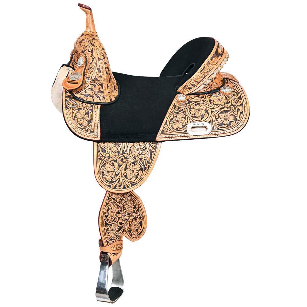 Hilason Treeless Western Barrel & Trail Leather Saddle