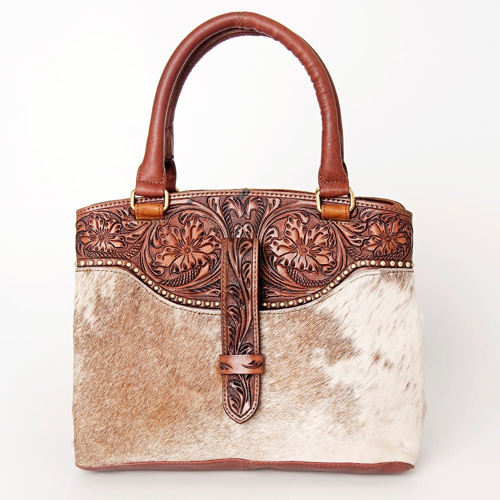 American Darling Tote Hand Tooled Hair-On Genuine Leather