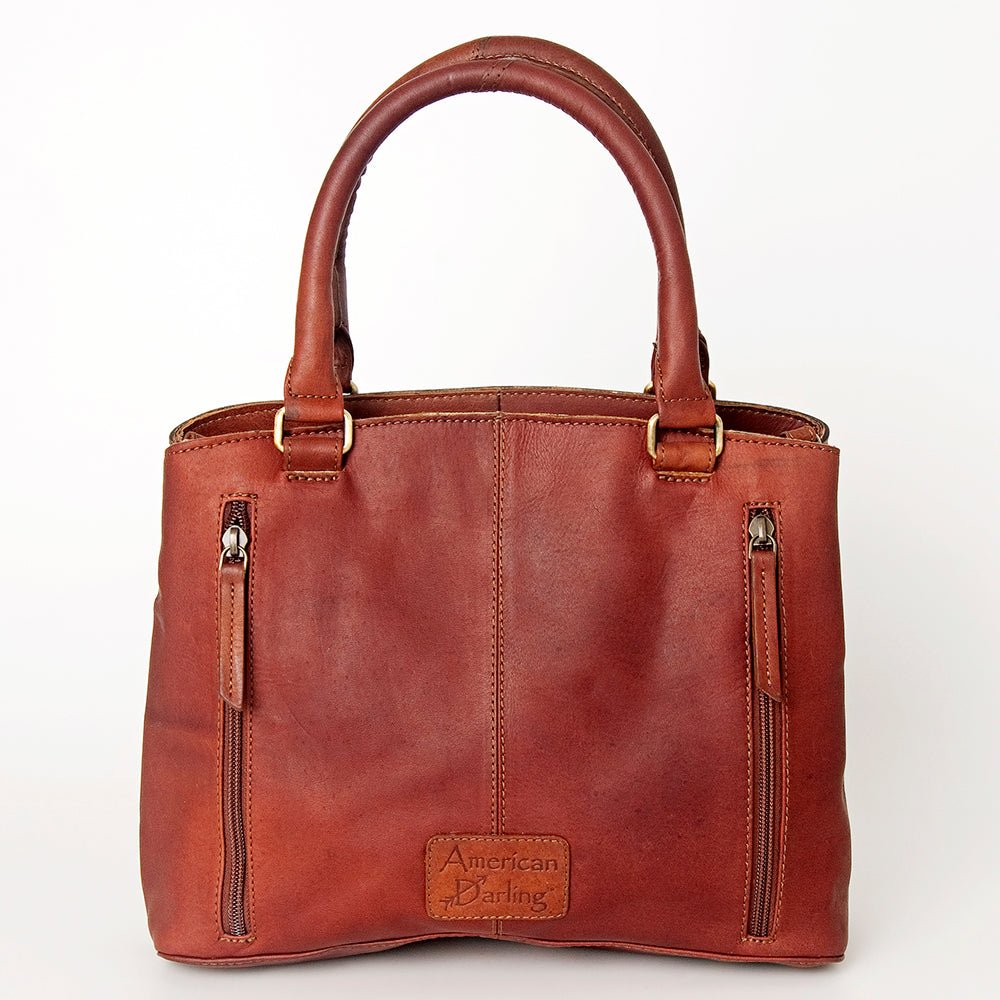 American Darling Tote Hand Tooled Hair-On Genuine Leather
