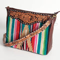 American Darling Hand-Tooled Saddle Blanket Leather Large Crossbody Bag