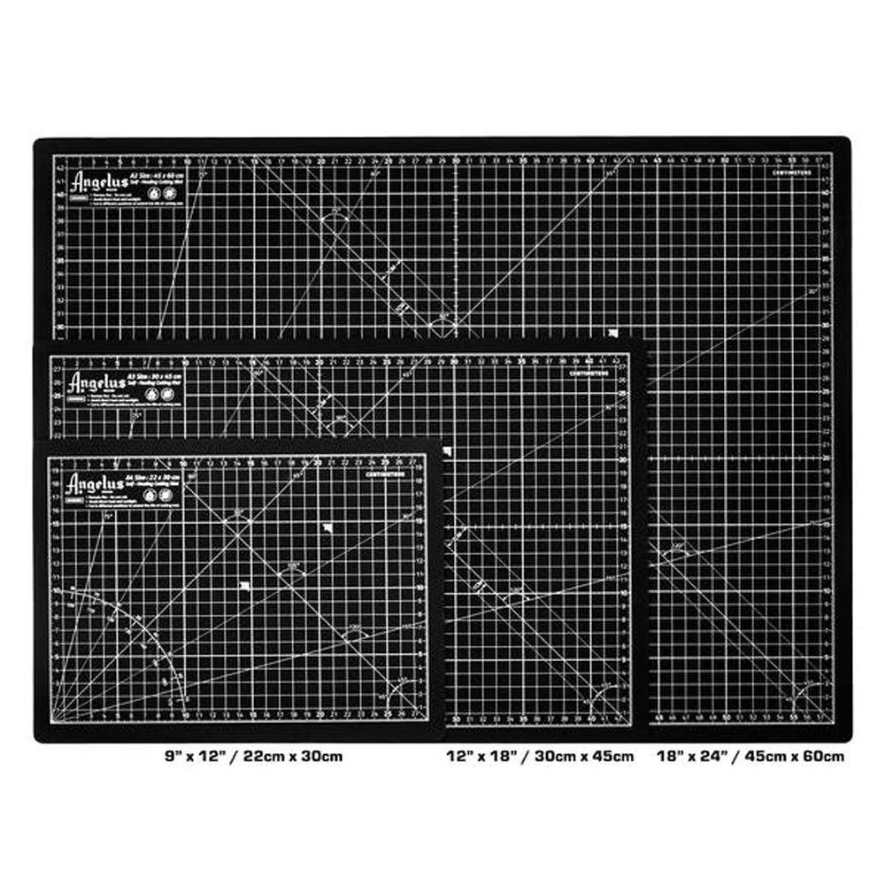 Angelus Self-Healing Cutting Mat — Black, 12" x 18"