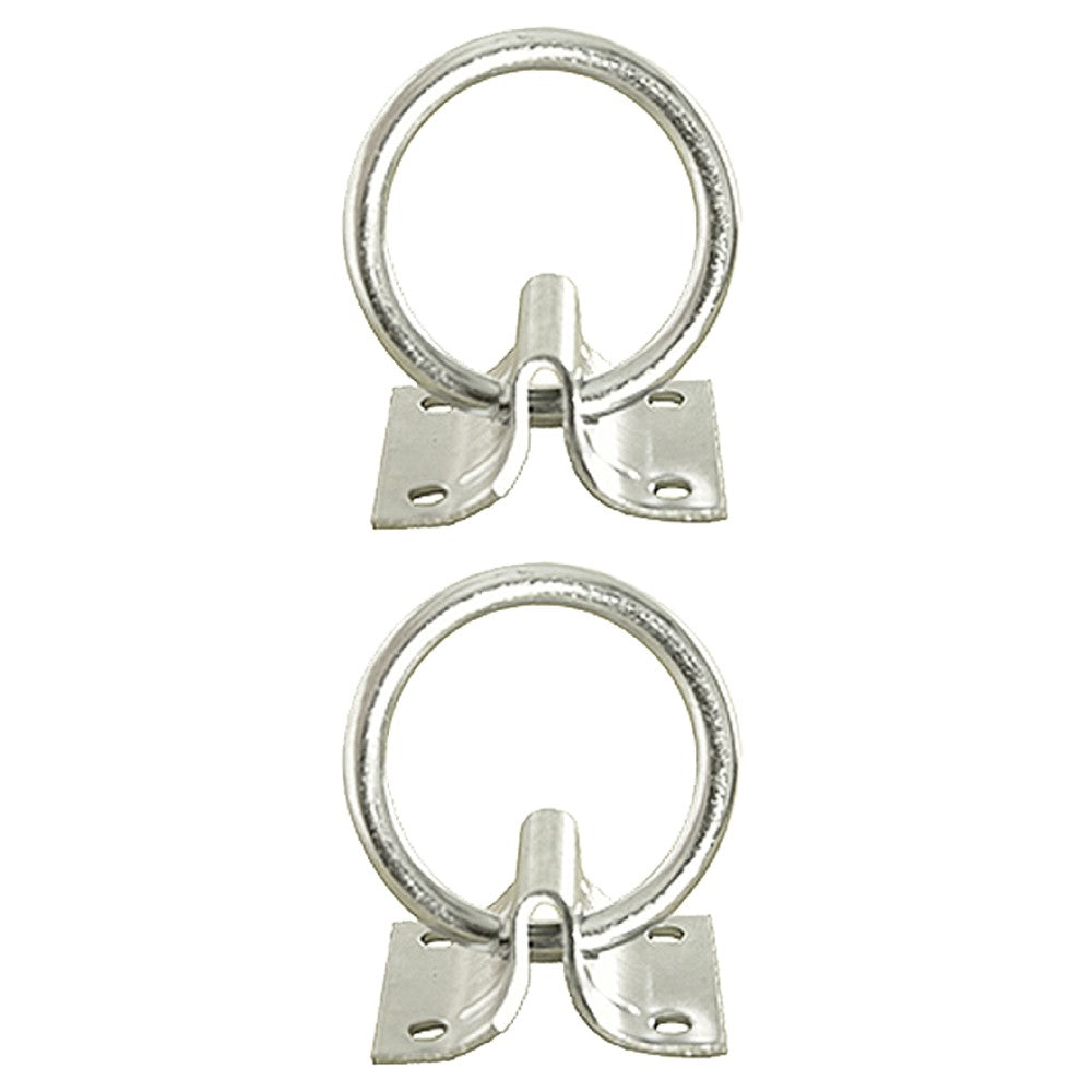 Hilason Zinc Plated Tie Ring – 7mm x 2 Inch Heavy-Duty Metal Ring with 2mm Mounting Plate | Wall Mount Tie Down Anchor for Barn, Trailer, or Stable Use