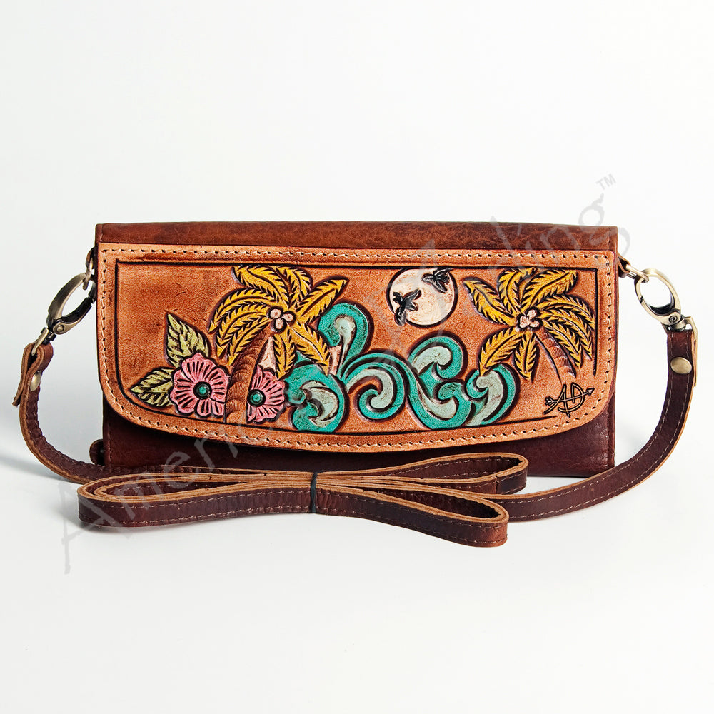 Hand Tooled Hand Painted Genuine Leather
