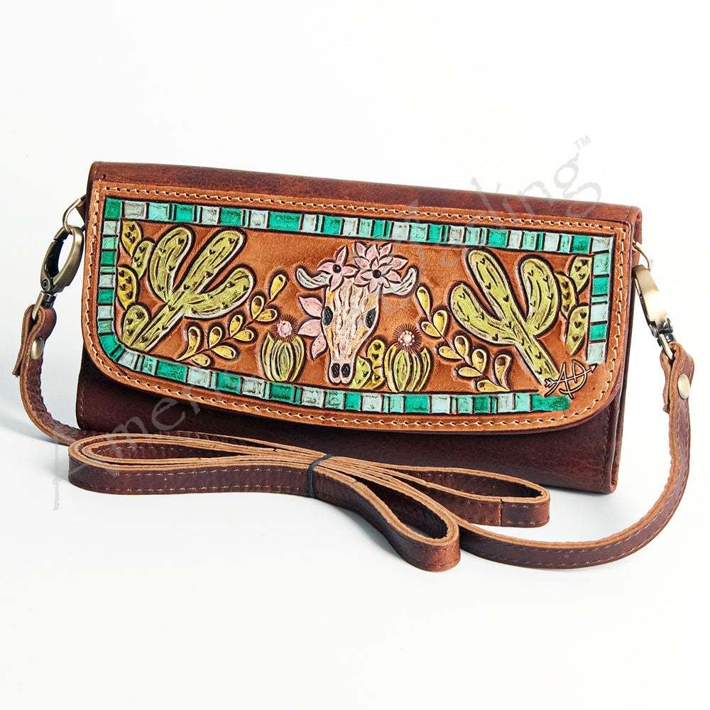 Hand Tooled Hand Painted Genuine Leather