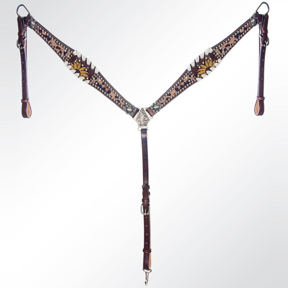 AMERICAN DARLING Western Horse Headstall Breast Collar Set American Leather