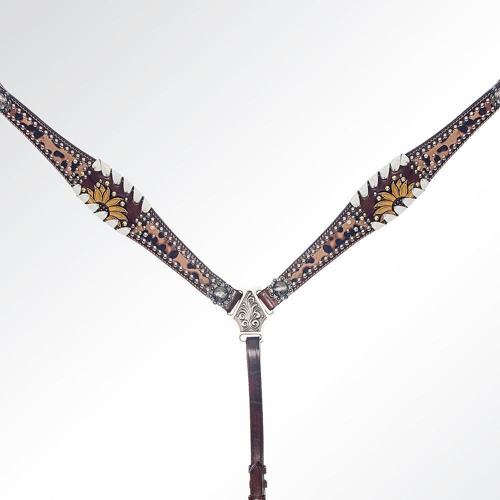 AMERICAN DARLING Western Horse Headstall Breast Collar Set American Leather