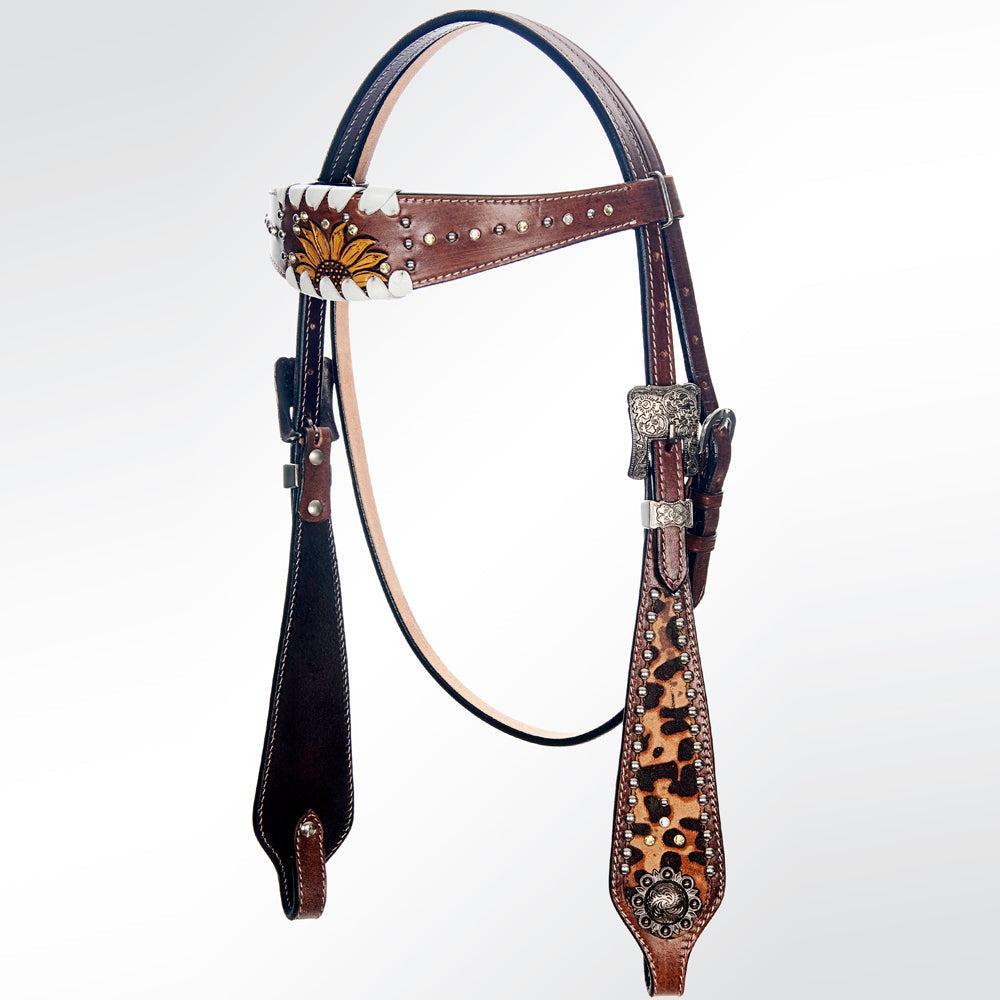 AMERICAN DARLING Western Horse Headstall Breast Collar Set American Leather