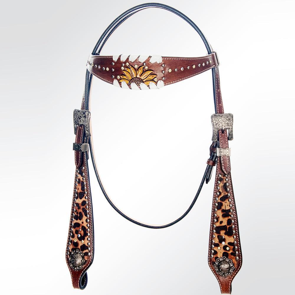 AMERICAN DARLING Western Horse Headstall Breast Collar Set American Leather