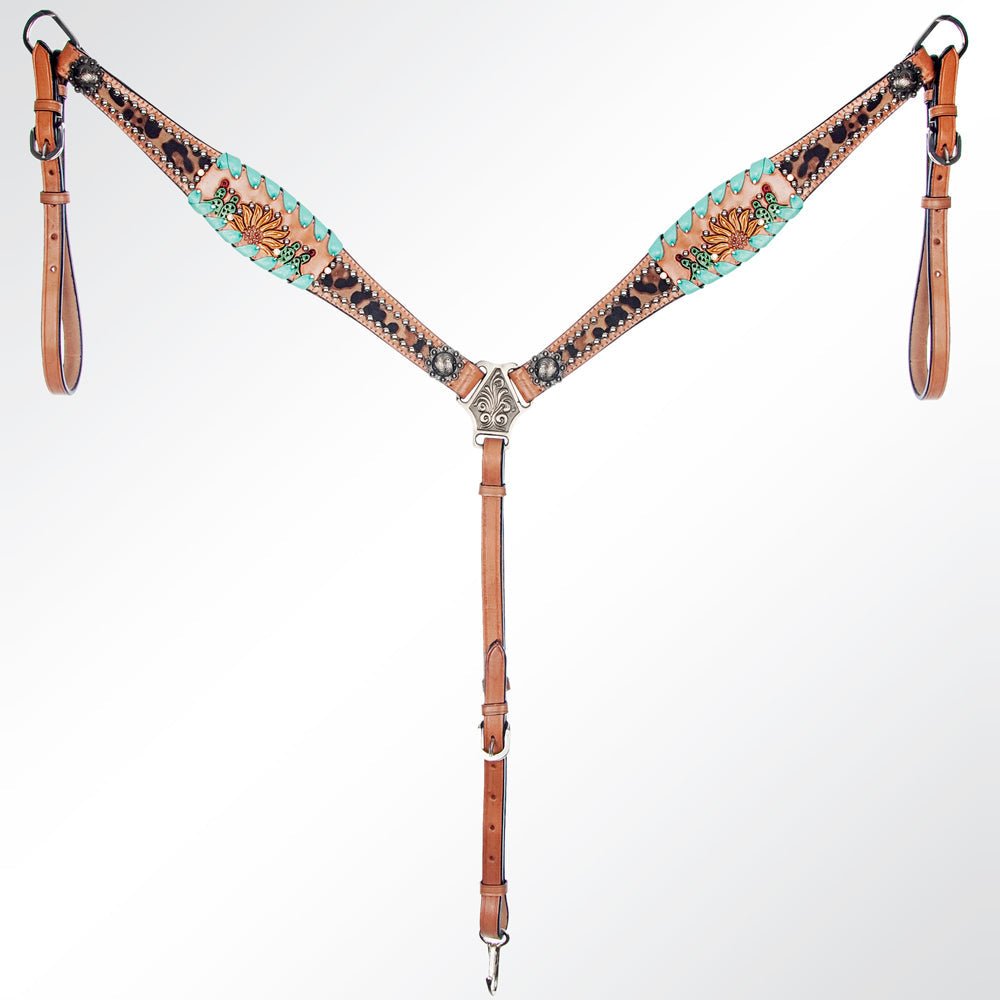 AMERICAN DARLING Western Horse Headstall Breast Collar Set American Leather