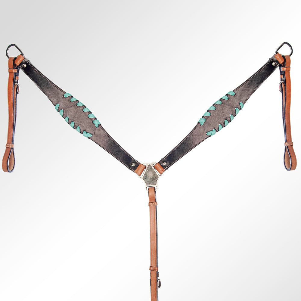 AMERICAN DARLING Western Horse Headstall Breast Collar Set American Leather