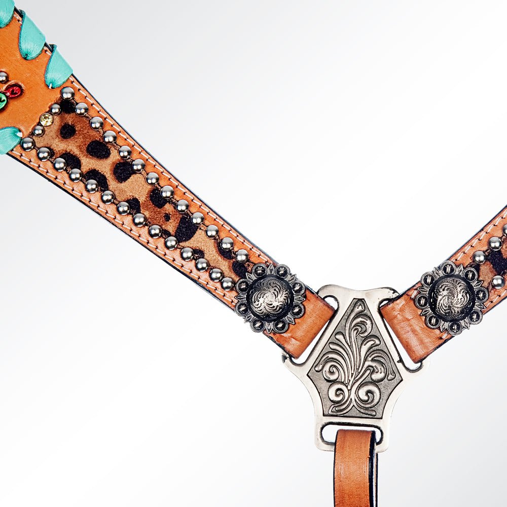 AMERICAN DARLING Western Horse Headstall Breast Collar Set American Leather