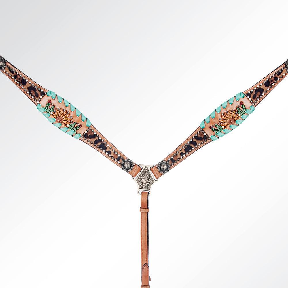 American Darling Western Horse Floral Headstall Tack Set Genuine Leather