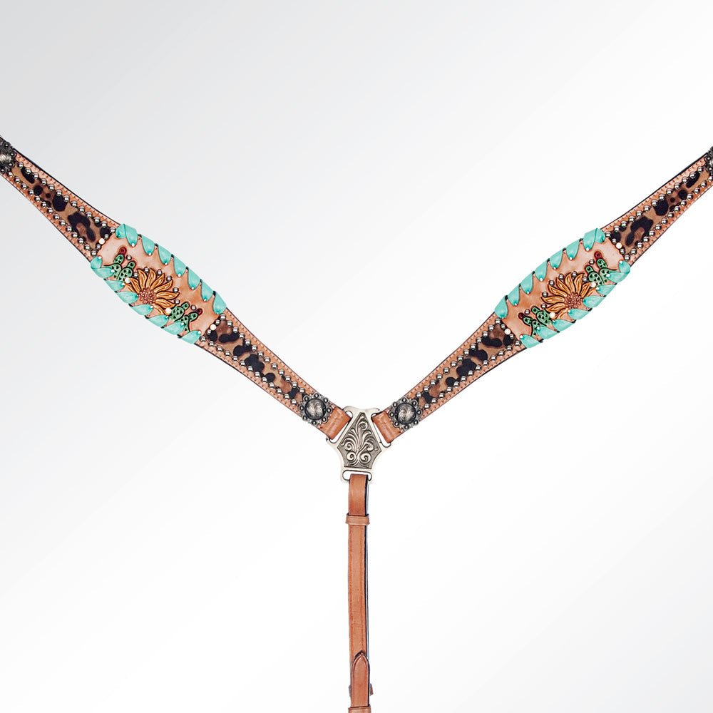 AMERICAN DARLING Western Horse Headstall Breast Collar Set American Leather