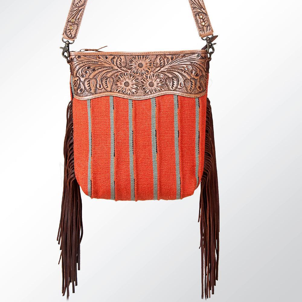 American Darling Signature Crossbody Hand Tooled Saddle Blanket Genuine Leather
